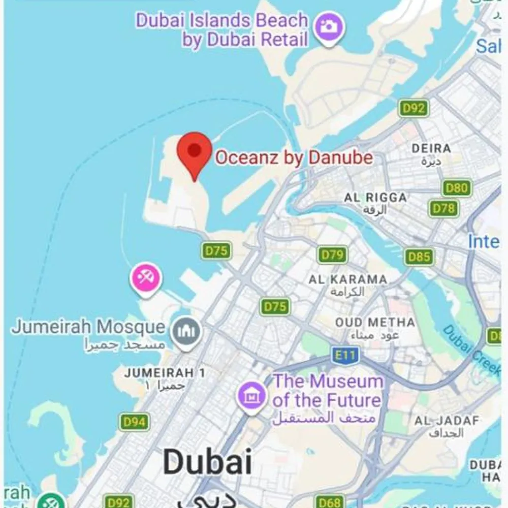 موقع المشروع على خريطة دبي